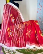 Red Floral Monipuri Saree - Image 4
